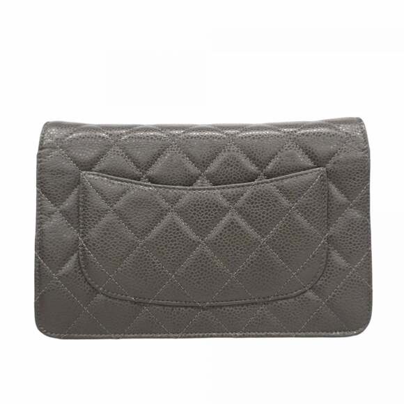 CHANEL Authentic Gray Caviar Leather Wallet - Picture 15 of 16